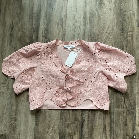 SOFIE THE LABEL MARGOT PALE PINK BLOUSE SIZE SMALL NWT - Picture 2 of 6